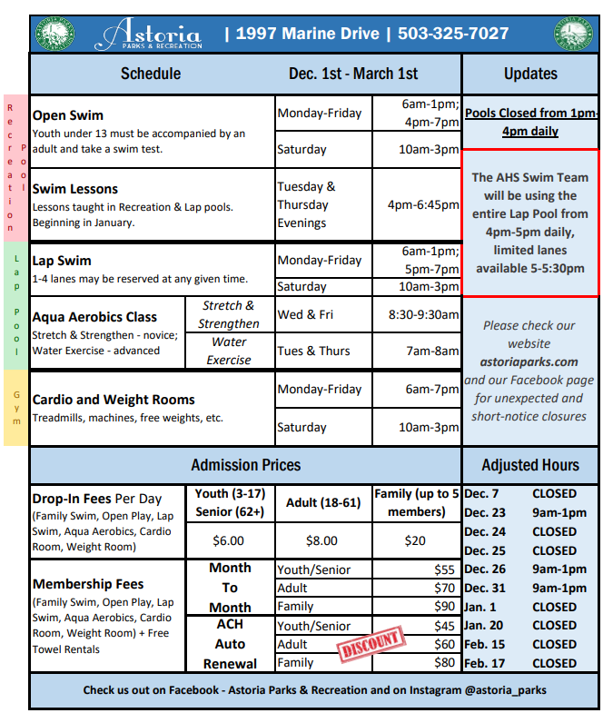 NEW schedule - WINTER 2024 FRONT ONLY